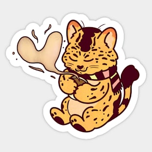 Warm Coffee Cat Sticker